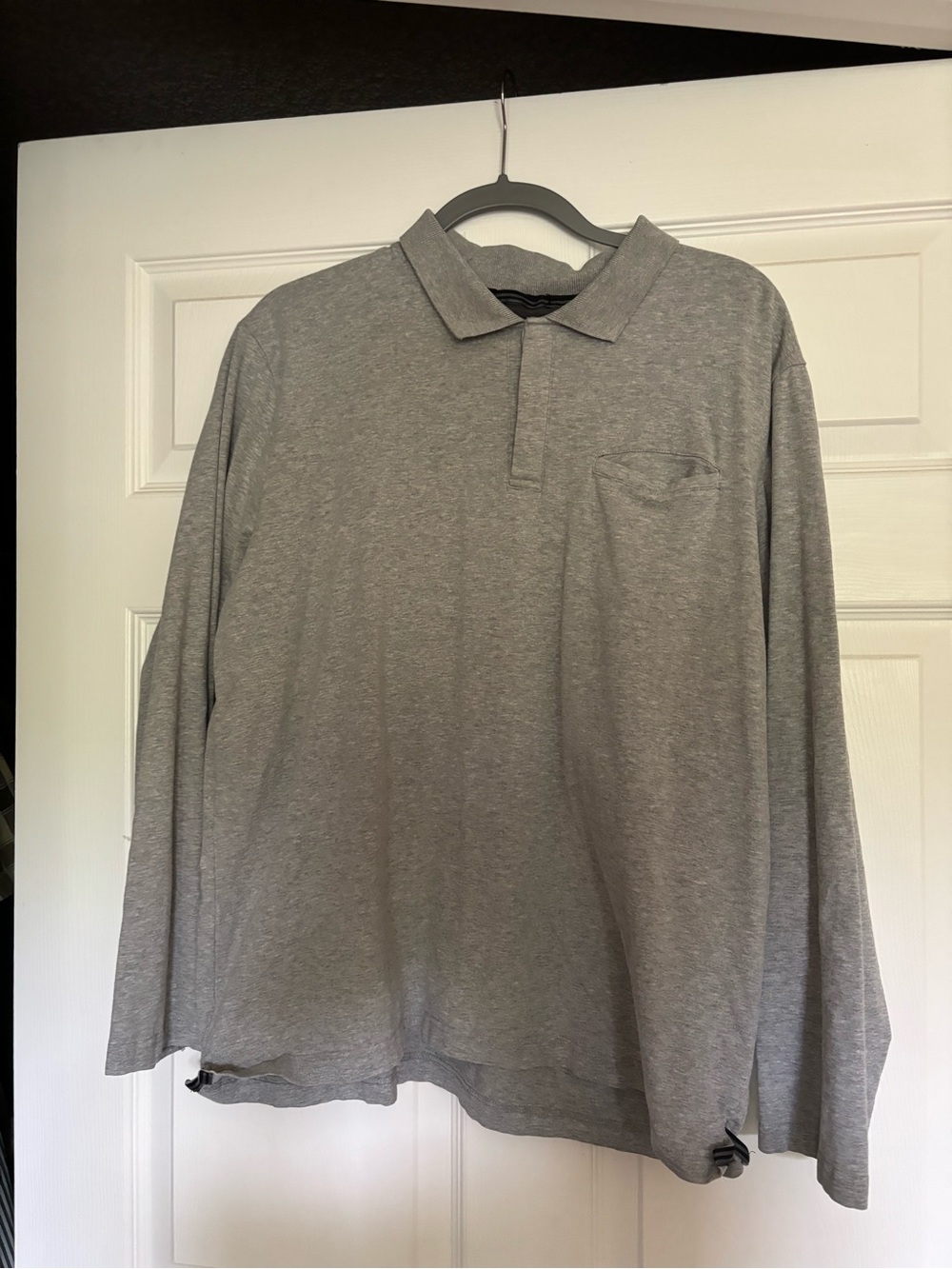 Alfani Men's Long-Sleeve Polo Shirt - Heather Gray